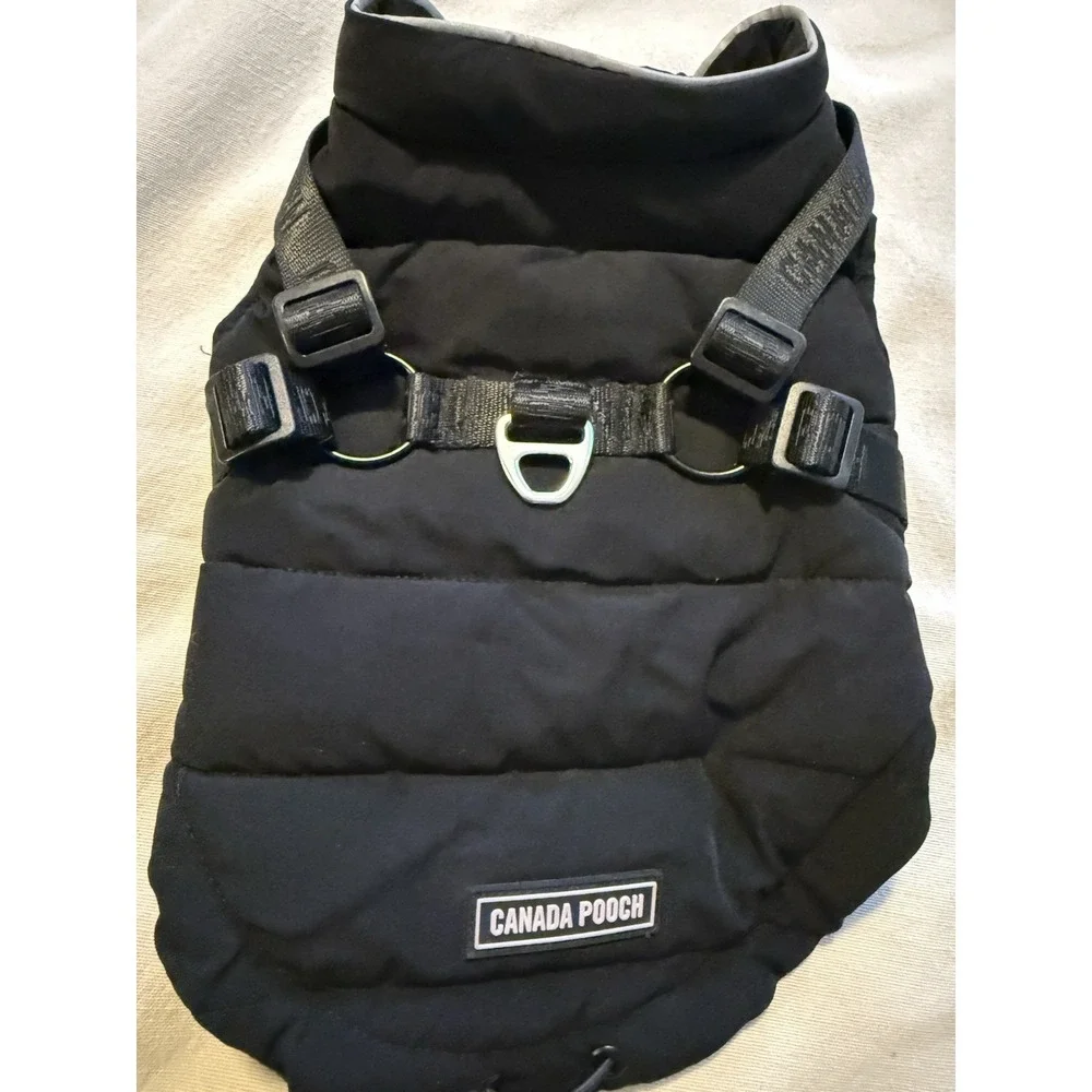Canada Pooch Harness Puffer in Black Size 10 XS Dog Walk Hiking Outdoors